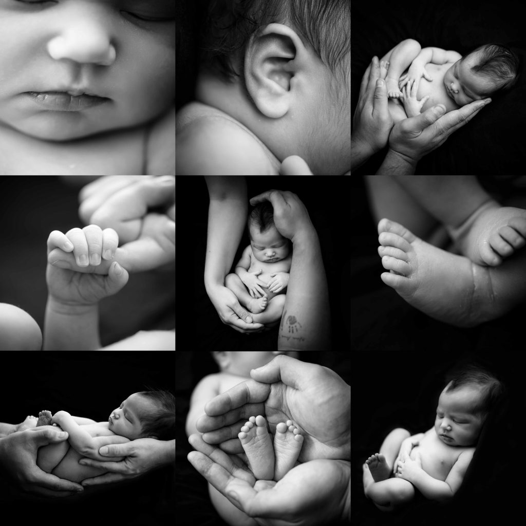 A peaceful newborn baby wrapped in soft fabric at Sweetlife Studio, serving North Lakes and Dakabin mums.