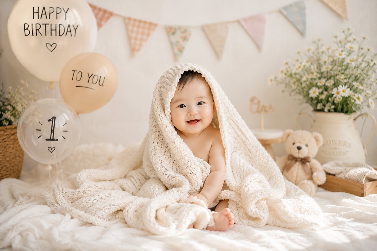 Digital concept baby portrait sample