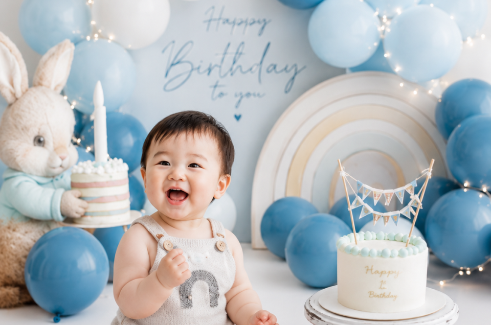 Digital concept baby photography with AI-enhanced backgrounds in North Lakes