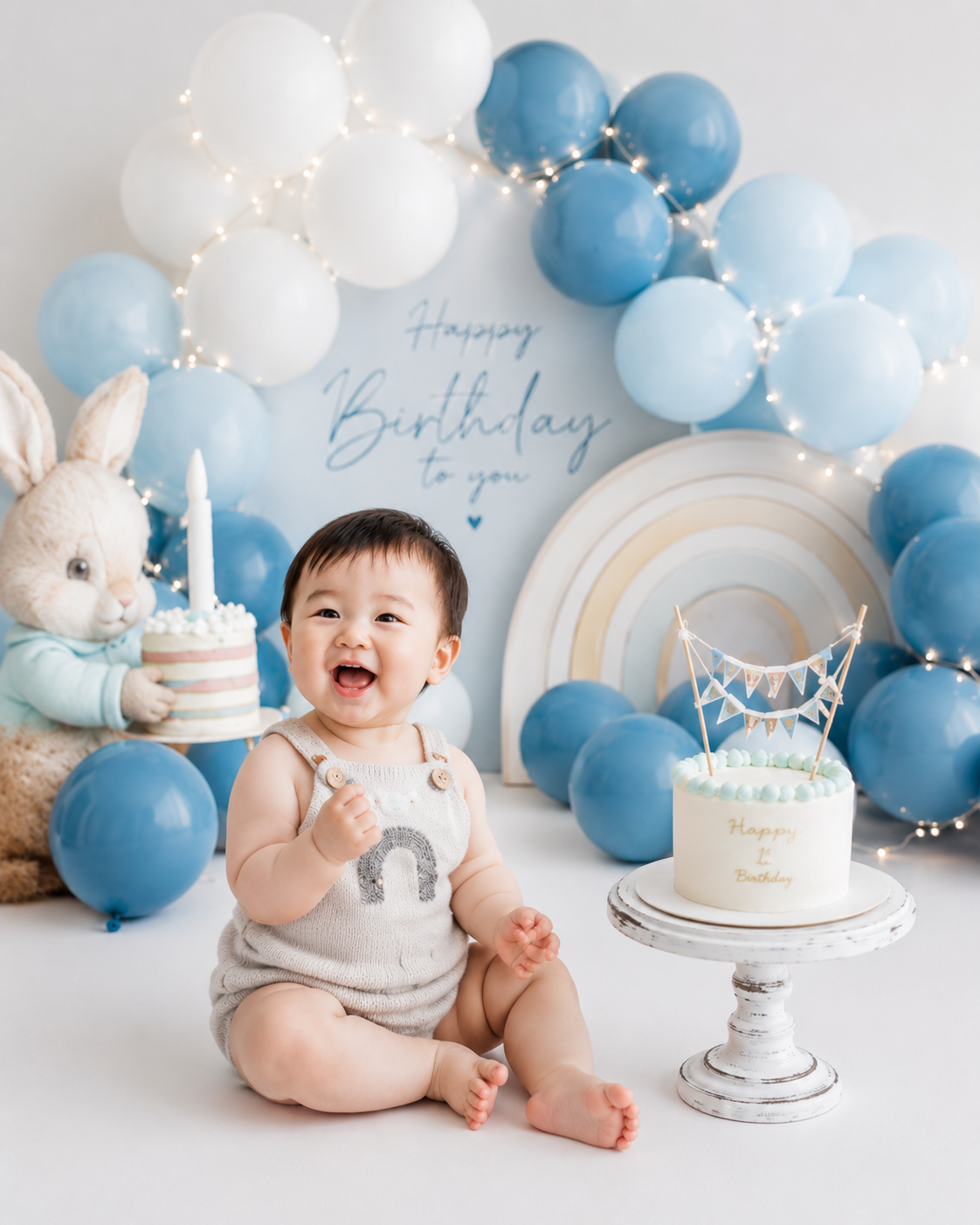 Digital concept baby photography artwork with AI-enhanced background in North Lakes